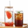 Bambusdeckel Matcha-Glas mit Strohhalm Kaffeetasse Mason Jars für Cocktail Whiskey Milch Saft Cola