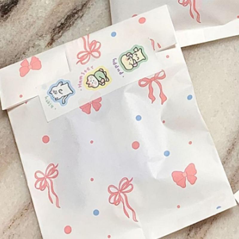 

20 шт. Розовые подарочные бумажные пакеты с бантом Декоративные упаковочные пакеты Эстетичная упаковка для девочки