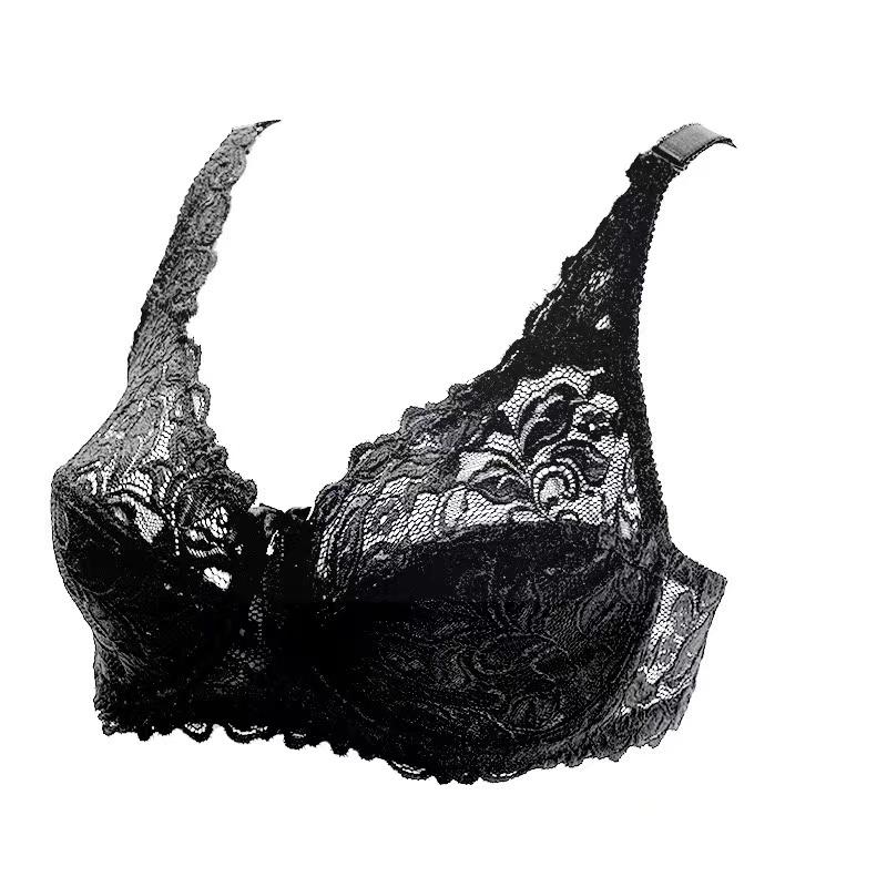 Dámská podprsenka Průhledná Ultratenká Braletka Plus Size Spodní prádlo Krajková Podprsenka