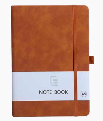 High Quality Custom A5/A6/A7 Notebook New Arrival  Office Journal PU Leather Hardcover with Elastic Band Pocket Diary