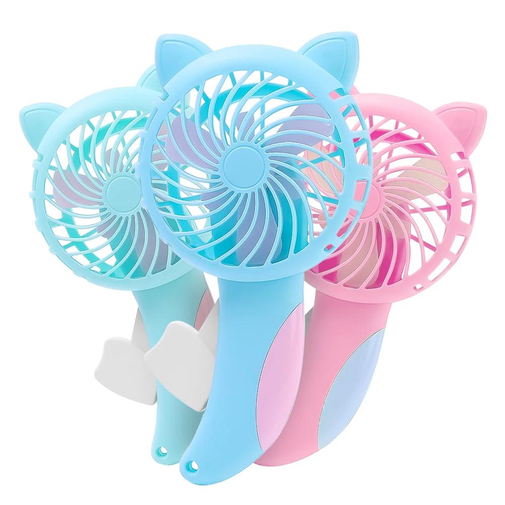 

1 шт. Мини ручной вентилятор Милый кот Ручной вентилятор с нажатием Без батареи Бытовой ручной вентилятор Детские игрушки Мультяшный ручной Случайные цвета