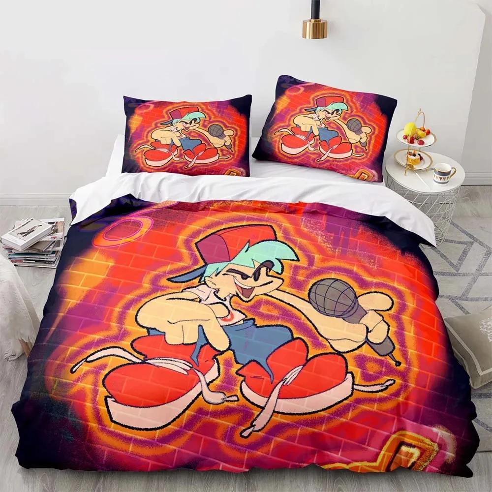 

Carton Game Friday Night Funkin Beding Set Soft Duvet Cover Bed Linen Set Comfortable Quilt Cover Pilowcase Warm Comforter king Quen Sized Dimensions 100*200cm Single