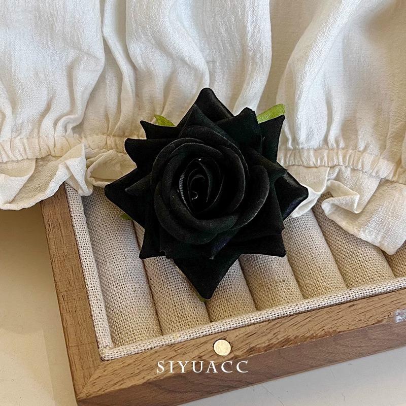 Rose Hair Clips Flower Hairpins BroochesDual-purpose Headwear and Hair Accessories Festive Retro Style