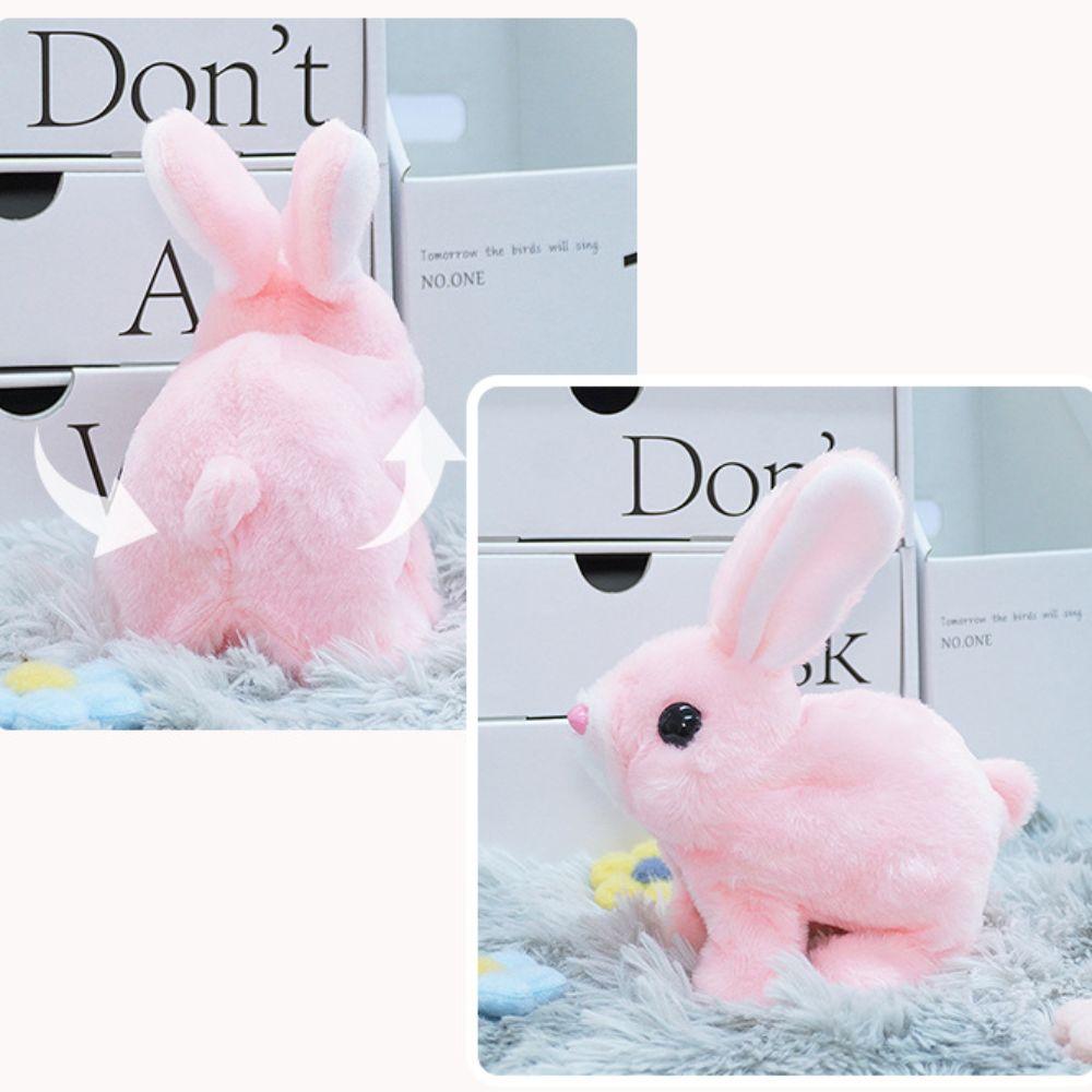 Simulated Electric Rabbit Plush Toy Long Ears Little Tie-Dyed Rabbit Doll  Holiday Gifts
