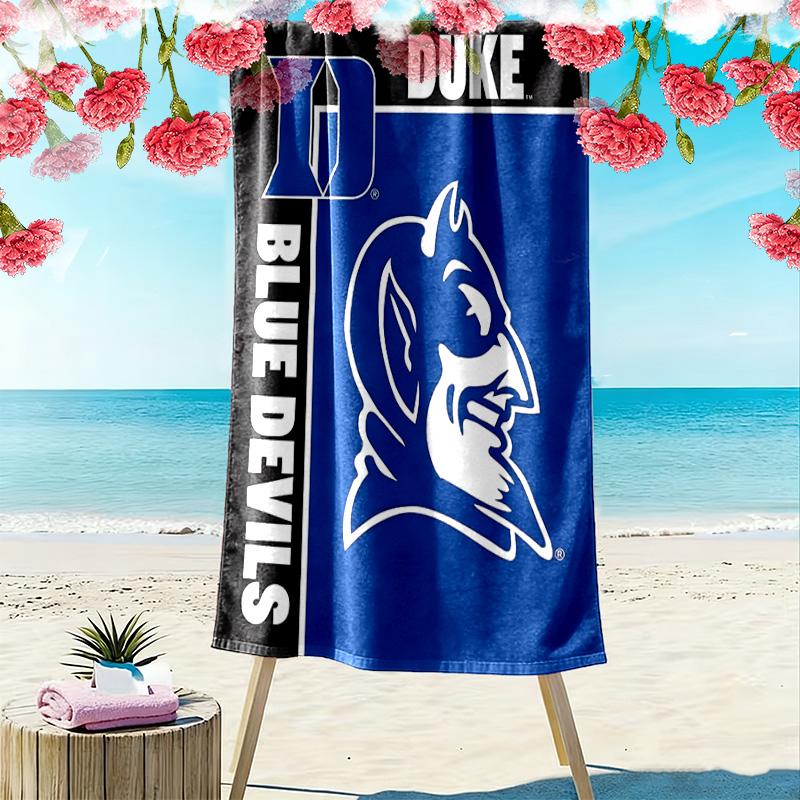 Duke Blue Devils Print Beach Towel, Large Soft Quick Dry Towel for Beach Camping Swimming