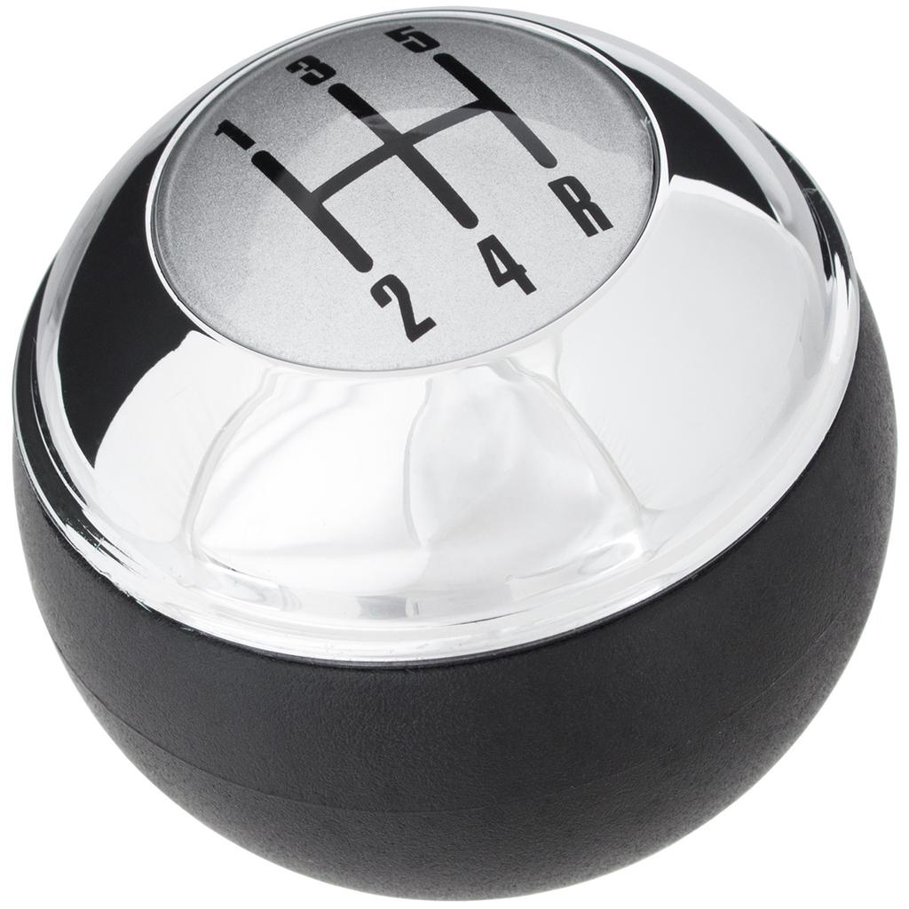 MINI R50 00-06 Gear Shift Knob Black & Chrome with Silver Overlay, 5-Speed