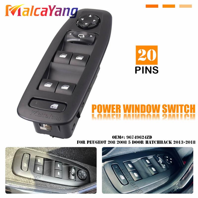 96749624ZD Car Electric Power Window Switch For Peugeot 208 2008 1.6HDI 5 Door Hatchback 2013- car styling