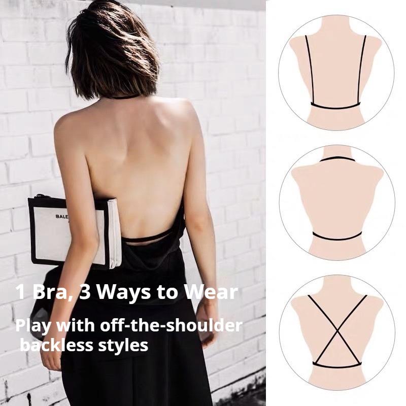 French U‑Shape Beautiful Back Lace Lingerie Set,Wire‑Free Thin Triangle Cup Sexy Bra Set for Women
