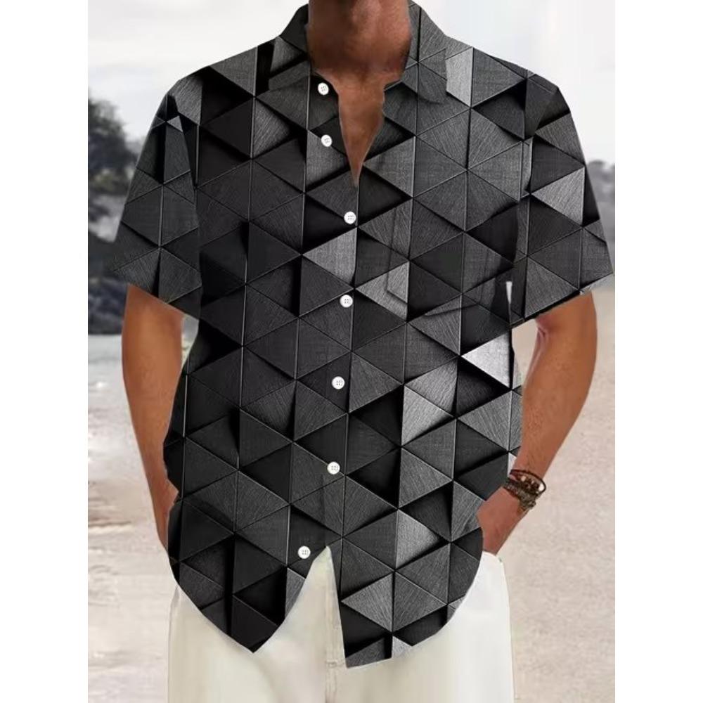 Men's Retro Fashion Pattern 3D Print Shirt Button Up Shirt Casual Shirt Summer Shirt Short Sleeve Daily Vacation Clothing
