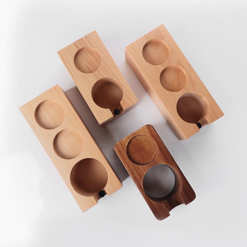 Espresso Machine Walnut Handle Tamping Base & Powder Distributor