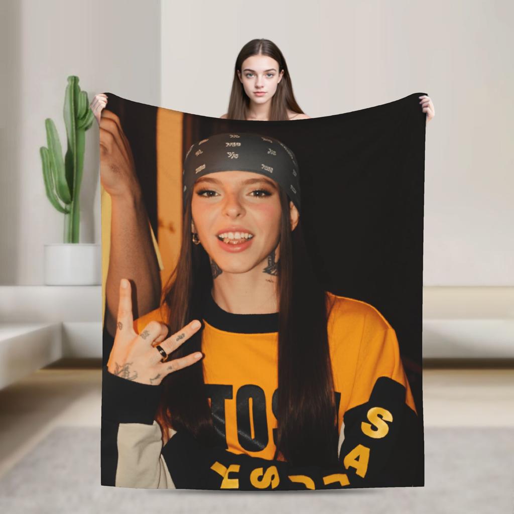 Puerto Rican Rapper Super Soft Blanket Young Miko Decorative Plush Throw Blanket Bedroom Flannel Bedspread Sofa Bed Cover