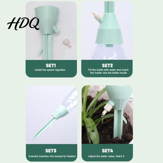Garden Bed Drip System Flower Waterer Adjustable Self Watering Stakes Hands-Free Easy Install Plant Irrigator Solution for Indoor Outdoor Plants