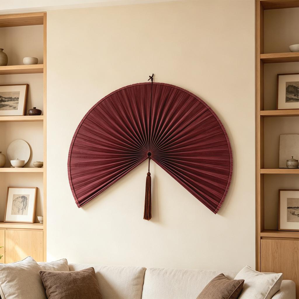 Handgewebter Wandfächer Böhmisch Asiatisch Dekorative Wanddekoration für Schlafzimmer Wohnzimmer