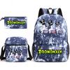 Deformed Zoo School Bag Male and Female Students Three-piece Large Capacity Backpack
