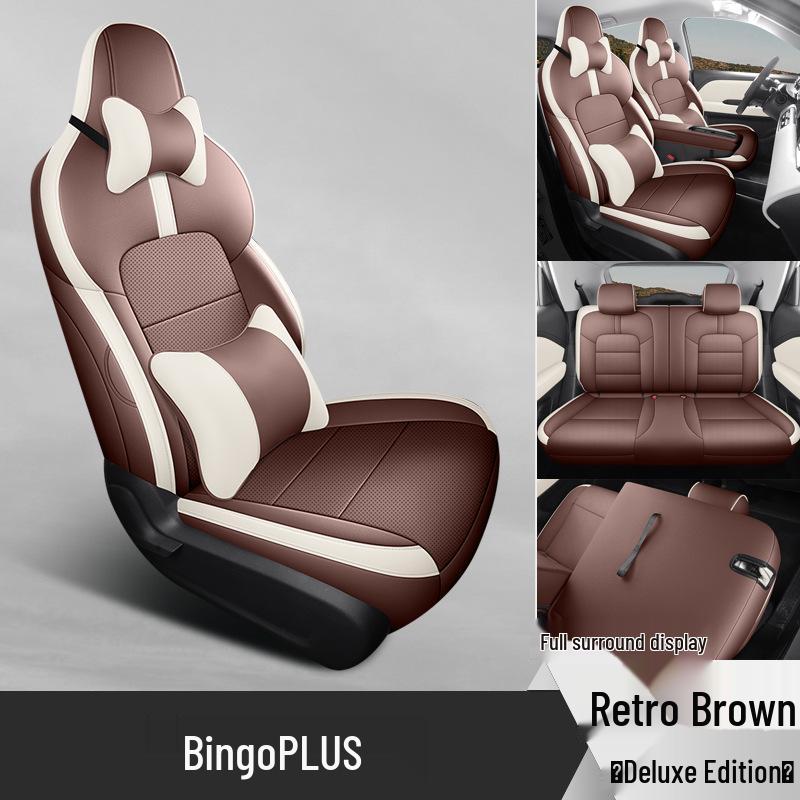 Bingo PLUS Leather Car Seat Cushion - Universal, New Model for All Seasons, Fits Special Cars, 5-Seat