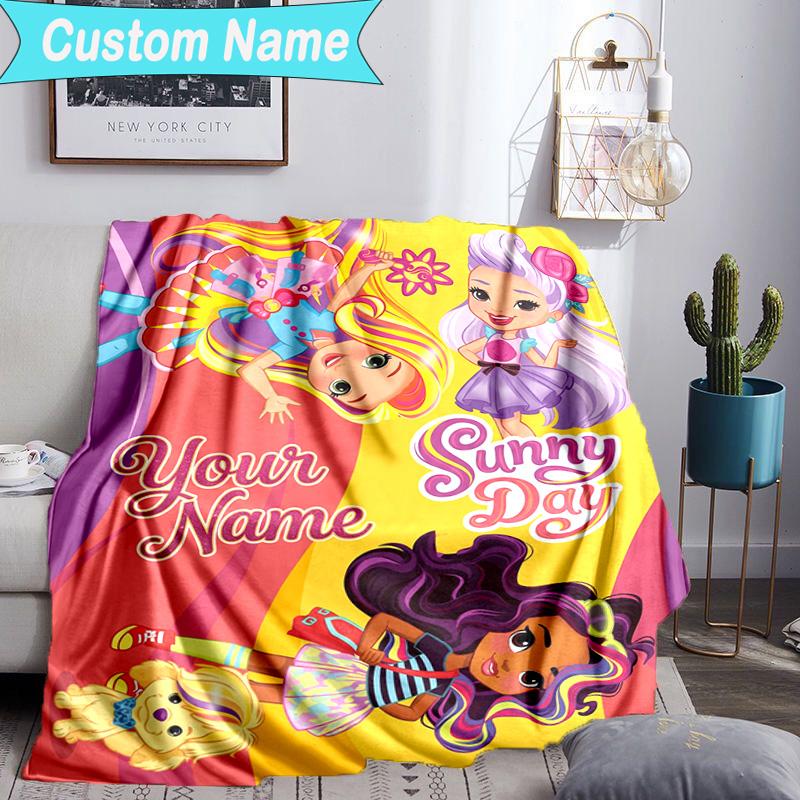 Custom Name Blanket Hair Princess Sunny Blanket Bedding Blanket for Travel, Camping, Living Rooms, Offices, Sofas, Fan Christmas gift