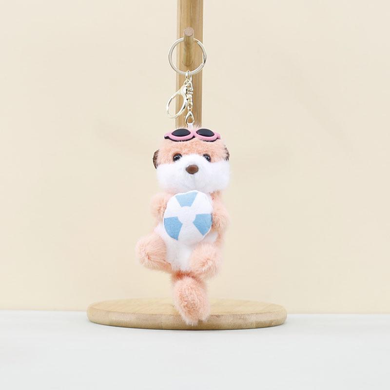 

Charming Cute Seal Plush Toy Keychain Soft Gray Orange And Brown Sea Doll Animal Orange Seal