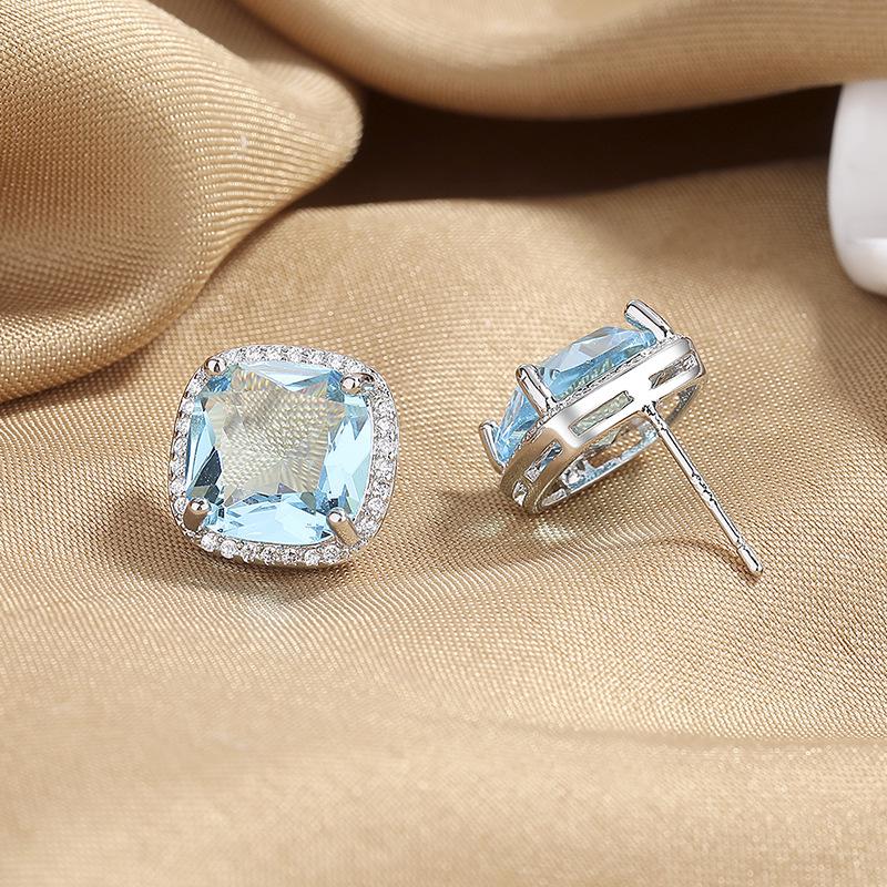 925 Sterling Silver New Zircon Earrings for Women High Quality Exquisite Student Girlfriend Fashion  Jewelry Accessories Gift