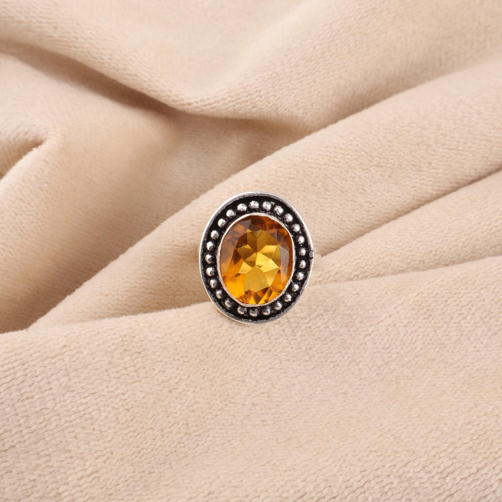 

Натуральный цитрин драгоценный камень 925 стерлинговое серебро ювелирные изделия кольцо ручной работы на день рождения RR-62-14 13