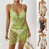 Beachwear Ladies Resort Beach Suit Pure Hand Hook Sequin Bikini Two-piece Beach Blouse