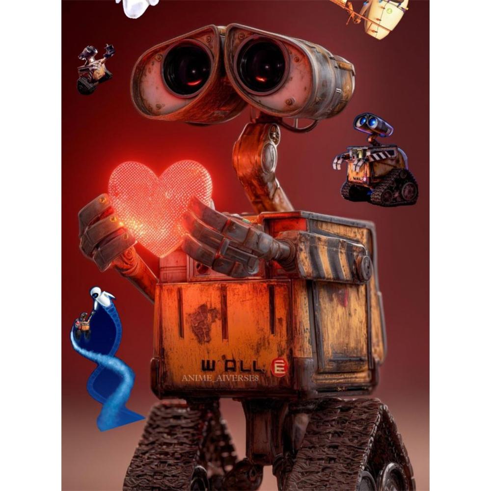 Disney Diamond Painting Cartoon WallE WallE Illustrations Handmade DIY Cross Stitch 5D Full Diamond Mosaic Home Room Decoration Round 20x30cm