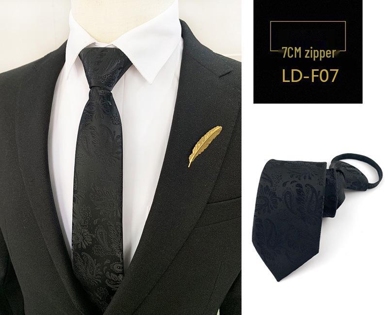 Zipper Style Knot-Free Men's Business Casual Tie