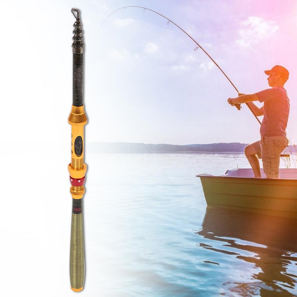 Mini Portable Carbon Retractable Super Hard Sea Fishing Fish Pole Rod (1.8m)