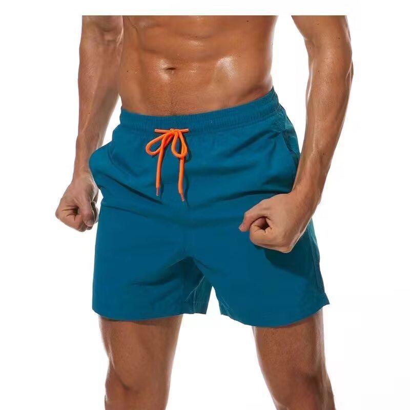 Men's Quick-Dry Ice Silk Beach Shorts - Casual Loose Fit, Trendy 5-Point Surf & Swim Trunks