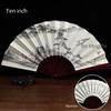 10-inch Antique Fan Folding Fan Chinese Style Men's Summer Silk Cloth Folding Summer Bamboo Fan Hanfu Portable