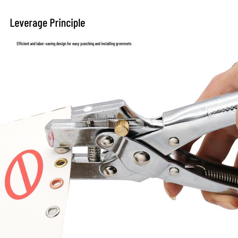 Adjustable Hole Punch Pliers, 4-13mm Depth, Lever Design for Easy Punching & Eyelet Setting