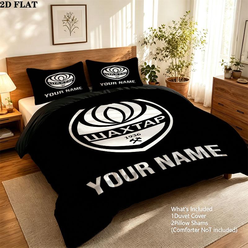 Custom Fc Shakhtar Donetsk Bedding Quilt Set Quilt Cover Pillowcase Home Decoration Birthday Gift (1 * duvet cover + 2 * pillowcase, without core)
