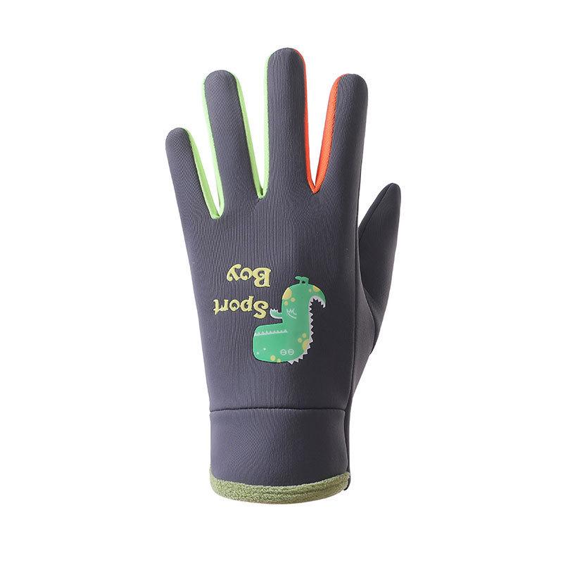 Children's Cartoon Luminous Outdoor Sports Warm, Windproof and Waterproof Gloves