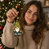 2D Flat Wooden Hanging Ornament with Rope for Christmas Tree Decor