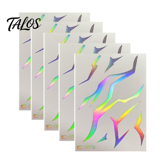 Talos 5 Sheets Holographic Lightning Tattoos, Waterproof Flash Temporary Stickers, Full Color Body Art for Festival Party