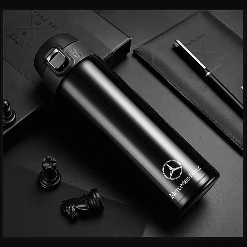 Double-Layer Vacuum Insulated 304 Stainless Steel Water Cup with Flip Lid - Portable & Thickened