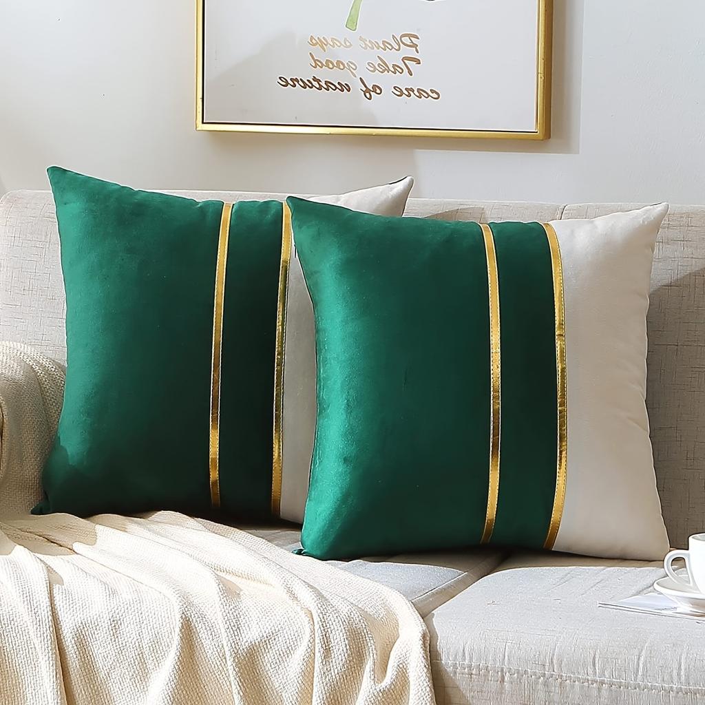 2pcs Modern Velvet Sofa Cushion Cover,Soft and Comfortable Pillow Cover, For Living Room Bedroom Car Office Home Decor,18*18in,No Pillow Insert