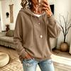 Women's Color Hooded Corduroy Knit Sweatshirt Casual Pullover Top