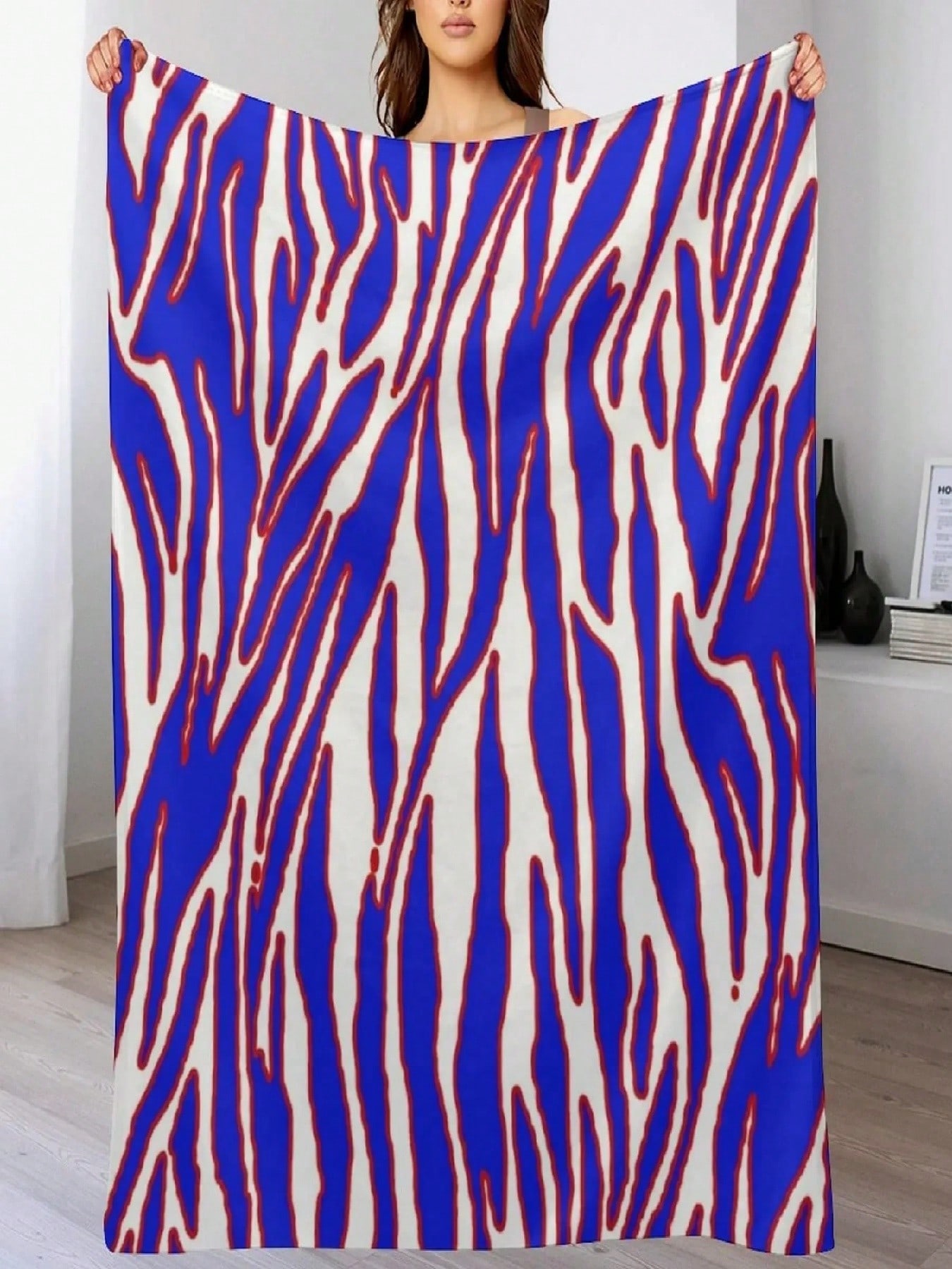 

Zuba Print Pattern Throw Blanket Shaggy Comforter For Sofa Thin For Blankets 75X95CM сірий колір