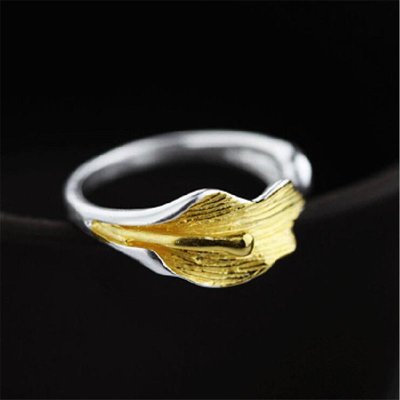 New Fashion Calla Lotus Popular Flower 925 Sterling Silver Jewelry Literary Exquisite Women Opening Rings R188 3