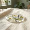 Colorful Acrylic Coasters Transparent Insulation Pad Floral Print Coasters  Dining Table