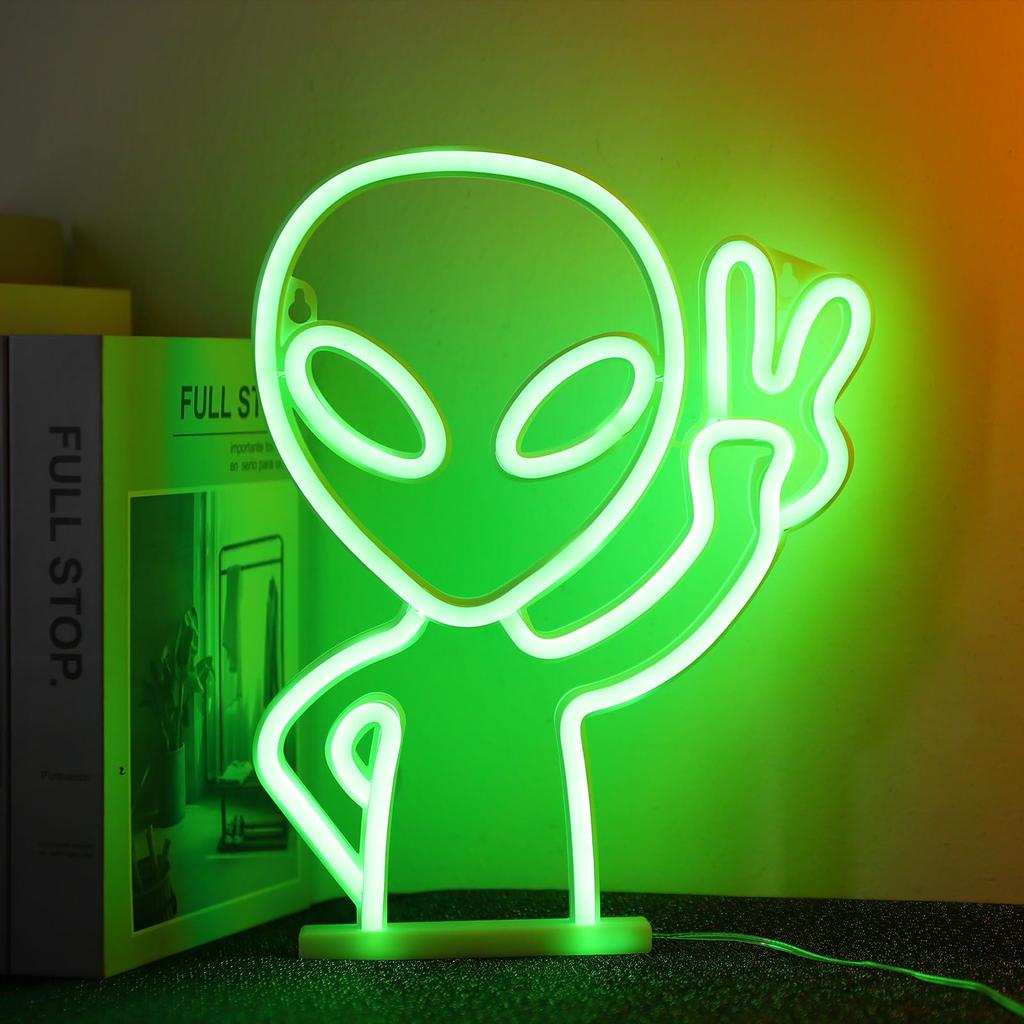 ENUOLI Neon Neon Neon Wall Birthday Game USB or Battery Powered Sign, Light, Tube, Alien, Mount, Gift, Bar, Room,