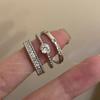 Plain Ring Zircon Metal Ring Set Design Index Finger Ring Simple Cold Wind Ring