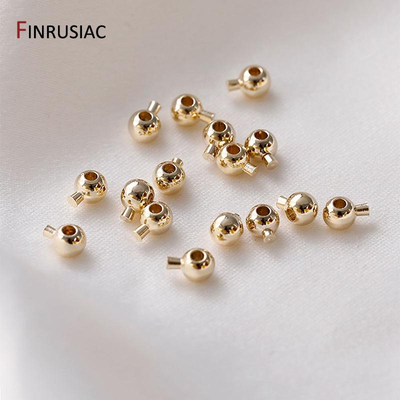 14k Gold Plated Crimp End Beads DIY Bracelet Stopper Beads Closures Lamps For Jewelry End Clip Clasps Jewelry Making Supplies