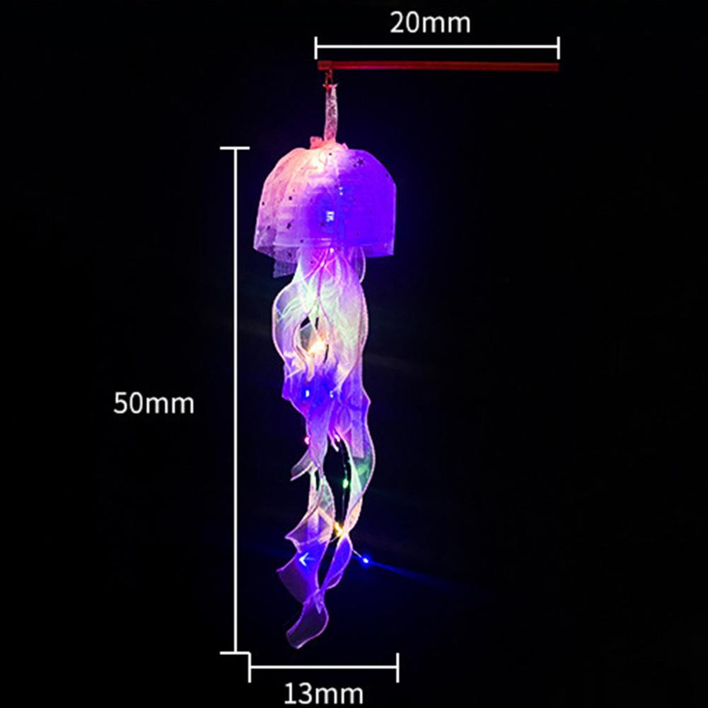 50cm Glowing Jellyfish Light Ribbon Star Sequins Colorful Jellyfish Lamp Jelly Fish Mesh Lantern Hanging Jellyfish Decoration 50x13cm