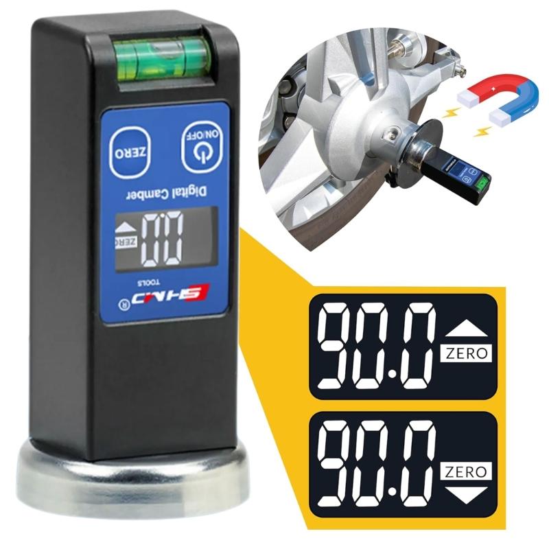 Digitaler Sturz- und Spureinstellwerkzeug Magnetische Basis Präzisions-LCD-Display Radspurwerkzeug Universelles Nachlauf- und Sturzmessgerät