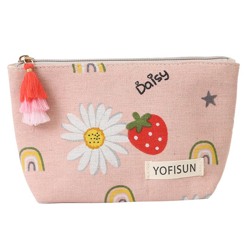 Women's Large-Capacity Tassel Print Makeup & Toiletry Bag with Coin Purse