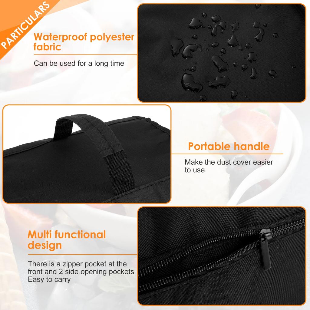 Ice Cream Maker Dust Cover Kitchen Appliance Protective Cover with Handle and Pockets Waterproof Ice Cream Making Machine Cover