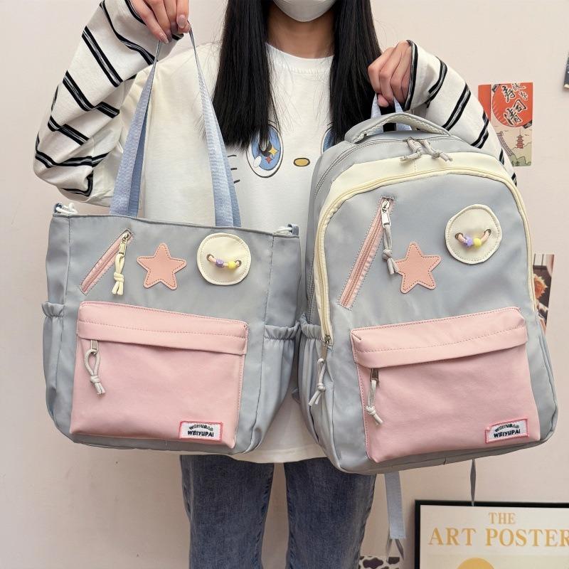 Student Schoolbag, Junior High School High-value Backpack, Niche High School Student Make-up Bag, Two-piece Backpack