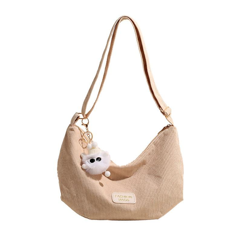 Women's Bag Crossbody Bag Corduroy Dumpling Bag New Shoulder Bag Stylish and Simple Bag Large Capacity