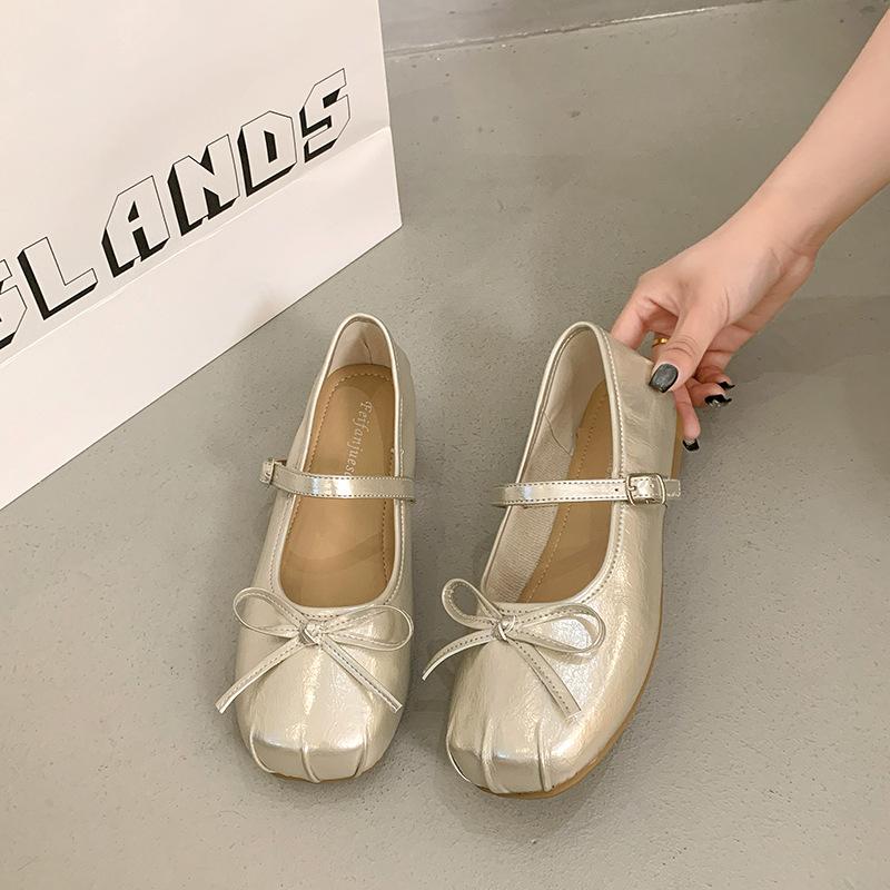 

Ballet Mary Jane French small single shoes women s 2025 summer new bow soft sole shallow mouth with skirt flat shoes 40 шампанского